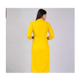 MAUKA Rayon Embroidered Straight Womens Kurti - Yellow ( Pack of 1 ) - None