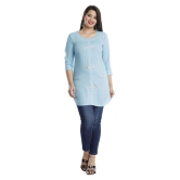 HIGHLIGHT FASHION EXPORT - Blue Viscose Womens Straight Kurti ( Pack of 1 ) - M