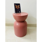 Round wooden side table beautiful pink colour 46cm