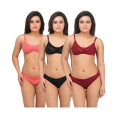 TCG Multi Color Lace Bra & Panty Set - 34