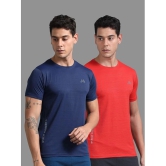 JILZ Polyester Regular Fit Self Design Half Sleeves Mens T-Shirt - Multicolor ( Pack of 2 ) - None