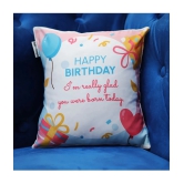 Ros - White Polyester Gifting Printed Cushion