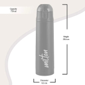 Milton Crown 900 ML Thermosteel Water Bottle | Hot or Cold | 1 Pc Black