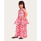 Girls Ethnic Readymade Suit Sleeveless Top Kurta with Palazzo Pant Traditional Clothing Set for Kids-Pink / 6 Years-7 Years