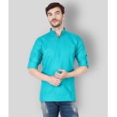 Springberry - Turquoise Cotton Slim Fit Mens Casual Shirt ( Pack of 1 ) - None