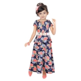 Zadmus Girls Printed Stylish Gown Dress (Blue,5 - 6 Years) - None