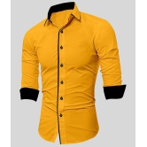 Life Roads - Yellow Cotton Slim Fit Men''s Casual Shirt (Pack of 1 ) - None