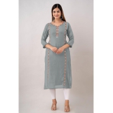 Kapadia - Grey Rayon Womens Straight Kurti ( Pack of 1 ) - None