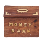 SWH - Wood Brown Piggy Bank ( Pack of 1 )