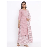 miravan Cotton Kurti With Sharara And Gharara - Stitched Suit - M