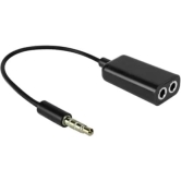 DVAIO HEADPHONE SPLITTER 3.5MM MALE TO TWO 3.5 MM FEMALE(BLACK)