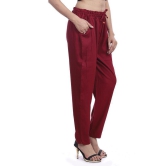 Lee Moda - Rayon Flared Maroon Women's Formal Pants ( Pack of 1 ) - None