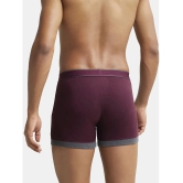 Jockey 1017 Men Super Combed Cotton Rib Solid Boxer Brief-Wine Tasting & Charcoal Melange(Pack of 2) - None