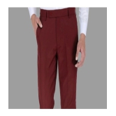 Playerz - Maroon Polycotton Slim - Fit Mens Formal Pants ( Pack of 1 ) - None