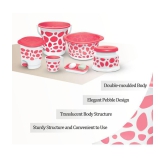 Milton Duplex Spa 6 Round Printed Bathroom Set, Set of 6, Pink