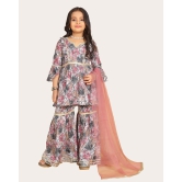 Girls Gharara Suite Set with Dupatta-Pink / 12 - 13 Years