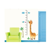 Asmi Collection Cute Giraffe Height Chart Birds Wall Sticker ( 120 x 75 cms )