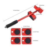 Furniture Lifter Mover Tool Set | Heavy Duty Furniture Shifting Lifting Moving Tool with Wheel Pads for Easy Appliance Furniture Caster Appliance Furniture Caster - Red