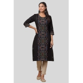 Juniper - Black Rayon Womens Straight Kurti ( Pack of 1 ) - None