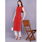 JC4U Rayon Printed Straight Womens Kurti - Red ( Pack of 1 ) - None