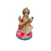 Goddess Saraswati Idol Playing Veena Sculpture