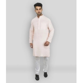 DESHBANDHU DBK Peach 100 Percent Cotton Kurta Single - None