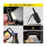 NBOX Selfie Mini Keychain Light,  Flashlight with USB Rechargeable, 4 Modes, with Folding Bracket Bottle Opener with Magnet Base  (Metal )(Black) - Black