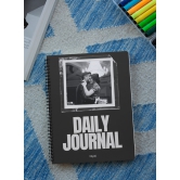 Personalised Black White Minimalist Vintage Polaroid Spiral Journal-Ruled