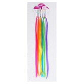 FOK 15 Pcs Cotton Rubber Bands Clip In Hair Extension Multi Colour