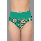 Madam - Green Cotton Printed Womens Briefs ( Pack of 1 ) - None