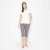 Women's Plain Knitted Capri - Charcoal Grey Charcoal Grey XL