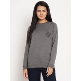 Women Wild Journey Grey Solid Sweatshirt-XXL