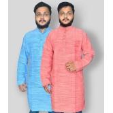 DESHBANDHU DBK - Multicolor Cotton Mens Regular Kurta ( Pack of 2 ) - None