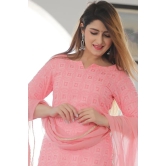 Rose Pink Chikankari Cotton Pant Set Pink S