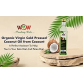 WOW COOKING OILS Certified Organic Virgin Cold Pressed Organic Coconut Cooking Oil 1000 ml ( 1 LTR ) Glass Bottle