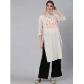 Antaran - Off White Cotton Womens Straight Kurti ( Pack of 1 ) - None