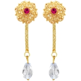 VIVASTRI Golden Drop Earrings ( Pack of 1 ) - Golden