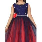 Aarika - Polyester Red & Blue Girls Gown ( Pack of 1 ) - None