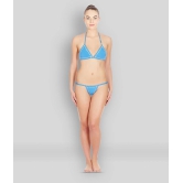 La Intimo - Blue Cotton Blended Striped Womens Thongs ( Pack of 1 ) - XL