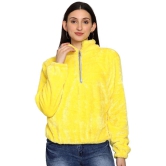 PPTHEFASHIONHUB Faux Fur Womens Non Hooded Sweatshirt ( Yellow ) - None