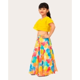 Girls Multicolour Georgette Silk Lehenga and Three Layered Frill Blouse Set Ethnic Wear Girls-Yellow / 4 Years-5 Years