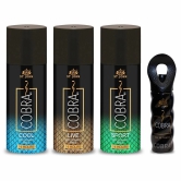 ST.JOHN Cobra Cool,Sport,Live 150ml Each & Cobra 15ml Deodorant Spray & Perfume for Men Pack of 4