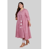 miravan - Pink Cotton Women's Angrakha Kurti ( Pack of 1 ) - None