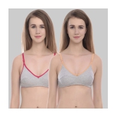 Elina - Beige Cotton Non Padded Womens T-Shirt Bra ( Pack of 2 ) - None