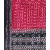 Red Black Sambalpuri Handwoven Single Ikat Cotton Dupatta