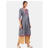 Karigari - Grey Polyester Women's A-line Kurti - M