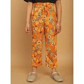 MINI & MING Girls Floral Printed Relaxed Low-Rise Easy Wash Trousers