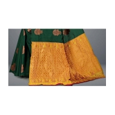 Om Shantam Sarees - Green Jacquard Saree With Blouse Piece ( Pack of 1 ) - Green