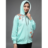 eWools.in Cotton Blend Women''s Hooded Sweatshirt ( Green ) - None