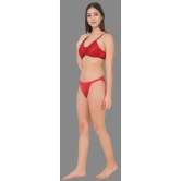 Madam - Red Cotton Solid Womens Bikini ( Pack of 1 ) - None